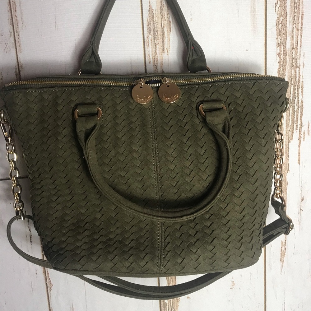Suede neiman Marcus green bag/crossbody
